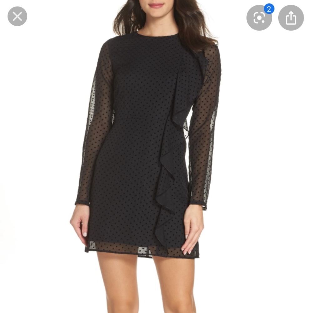 NWT Chelsea28 velvet dot ruffle mini dress